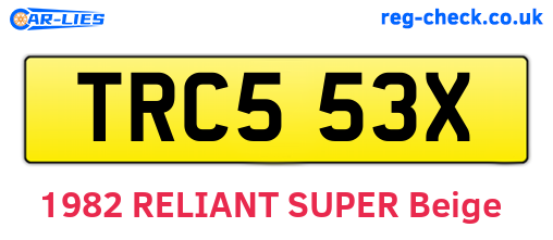 TRC553X are the vehicle registration plates.