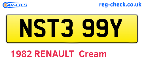 NST399Y are the vehicle registration plates.