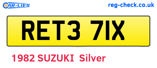 RET371X are the vehicle registration plates.