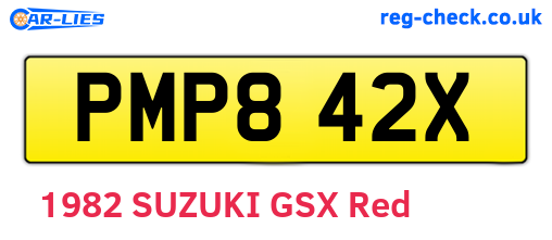 PMP842X are the vehicle registration plates.