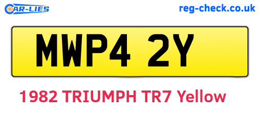 MWP42Y are the vehicle registration plates.
