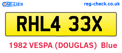 RHL433X are the vehicle registration plates.