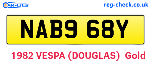 NAB968Y are the vehicle registration plates.