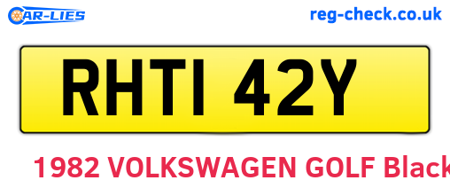 RHT142Y are the vehicle registration plates.