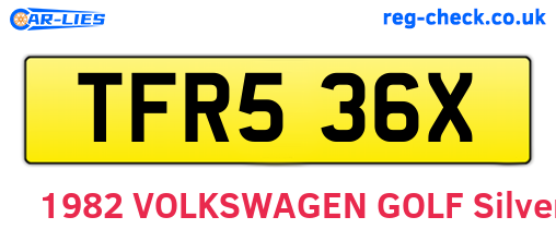 TFR536X are the vehicle registration plates.