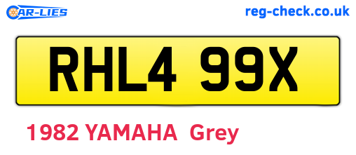 RHL499X are the vehicle registration plates.
