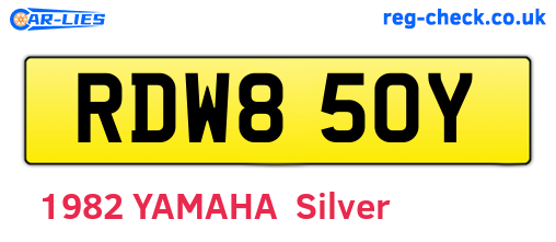 RDW850Y are the vehicle registration plates.