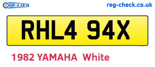 RHL494X are the vehicle registration plates.