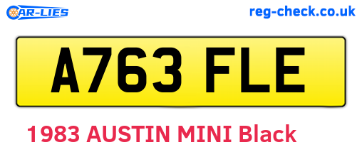 A763FLE are the vehicle registration plates.