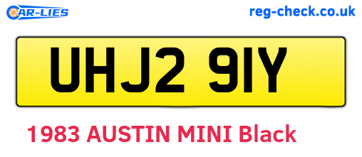 UHJ291Y are the vehicle registration plates.