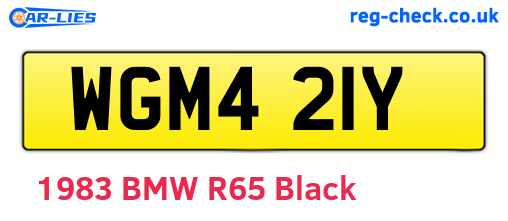 WGM421Y are the vehicle registration plates.