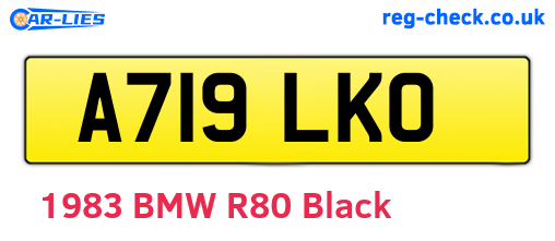 A719LKO are the vehicle registration plates.