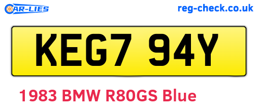 KEG794Y are the vehicle registration plates.