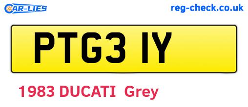 PTG31Y are the vehicle registration plates.