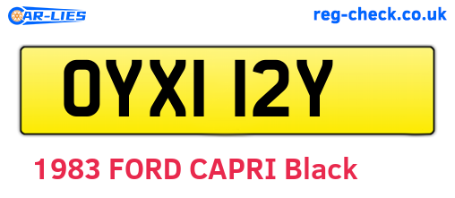 OYX112Y are the vehicle registration plates.
