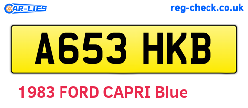 A653HKB are the vehicle registration plates.