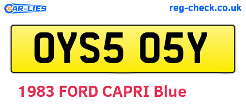 OYS505Y are the vehicle registration plates.