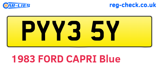 PYY35Y are the vehicle registration plates.