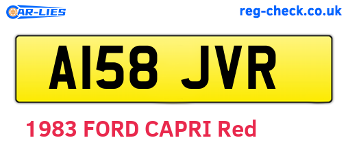 A158JVR are the vehicle registration plates.