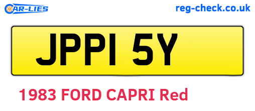 JPP15Y are the vehicle registration plates.