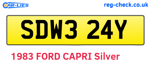 SDW324Y are the vehicle registration plates.