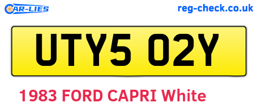 UTY502Y are the vehicle registration plates.