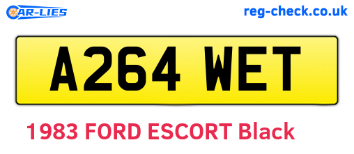 A264WET are the vehicle registration plates.