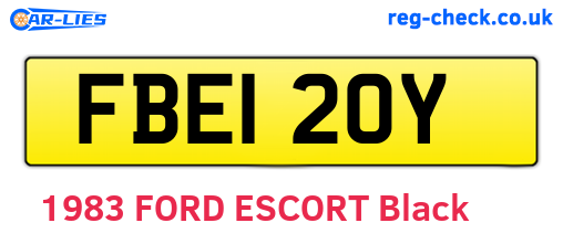 FBE120Y are the vehicle registration plates.