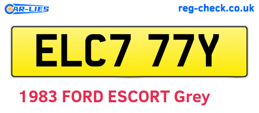 ELC777Y are the vehicle registration plates.