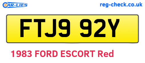 FTJ992Y are the vehicle registration plates.