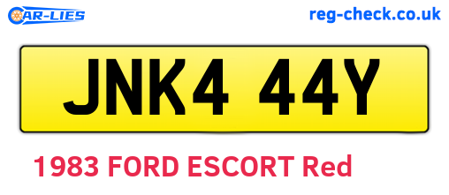JNK444Y are the vehicle registration plates.