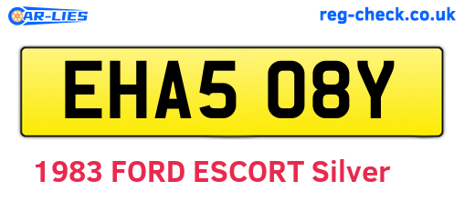 EHA508Y are the vehicle registration plates.
