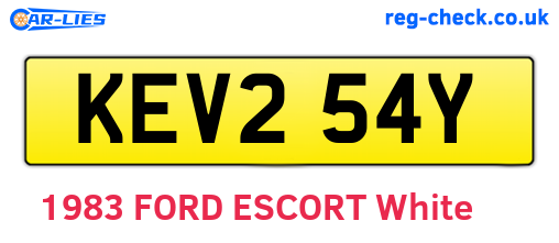 KEV254Y are the vehicle registration plates.