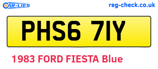 PHS671Y are the vehicle registration plates.