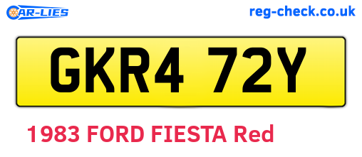 GKR472Y are the vehicle registration plates.
