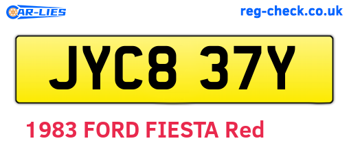 JYC837Y are the vehicle registration plates.