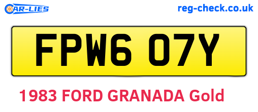 FPW607Y are the vehicle registration plates.