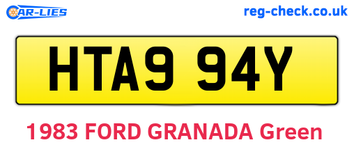 HTA994Y are the vehicle registration plates.