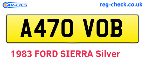 A470VOB are the vehicle registration plates.