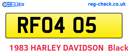 RFO405 are the vehicle registration plates.