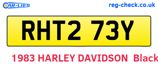 RHT273Y are the vehicle registration plates.