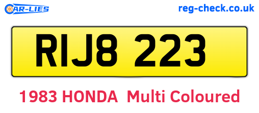 RIJ8223 are the vehicle registration plates.