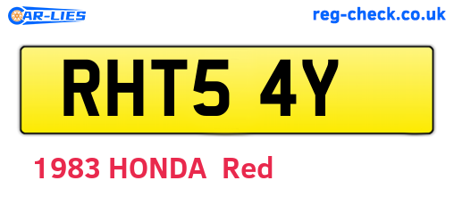 RHT54Y are the vehicle registration plates.