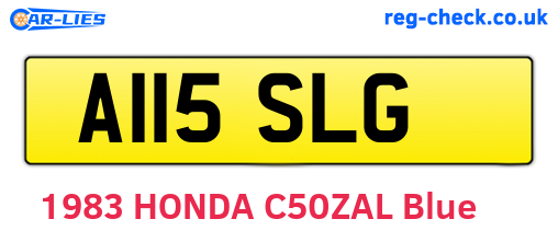 A115SLG are the vehicle registration plates.