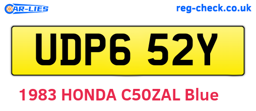 UDP652Y are the vehicle registration plates.