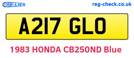A217GLO are the vehicle registration plates.