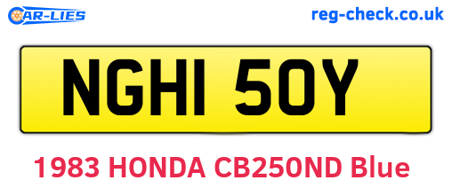 NGH150Y are the vehicle registration plates.