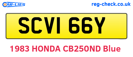 SCV166Y are the vehicle registration plates.