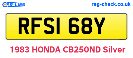 RFS168Y are the vehicle registration plates.