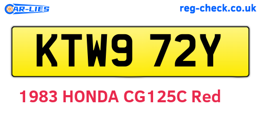 KTW972Y are the vehicle registration plates.